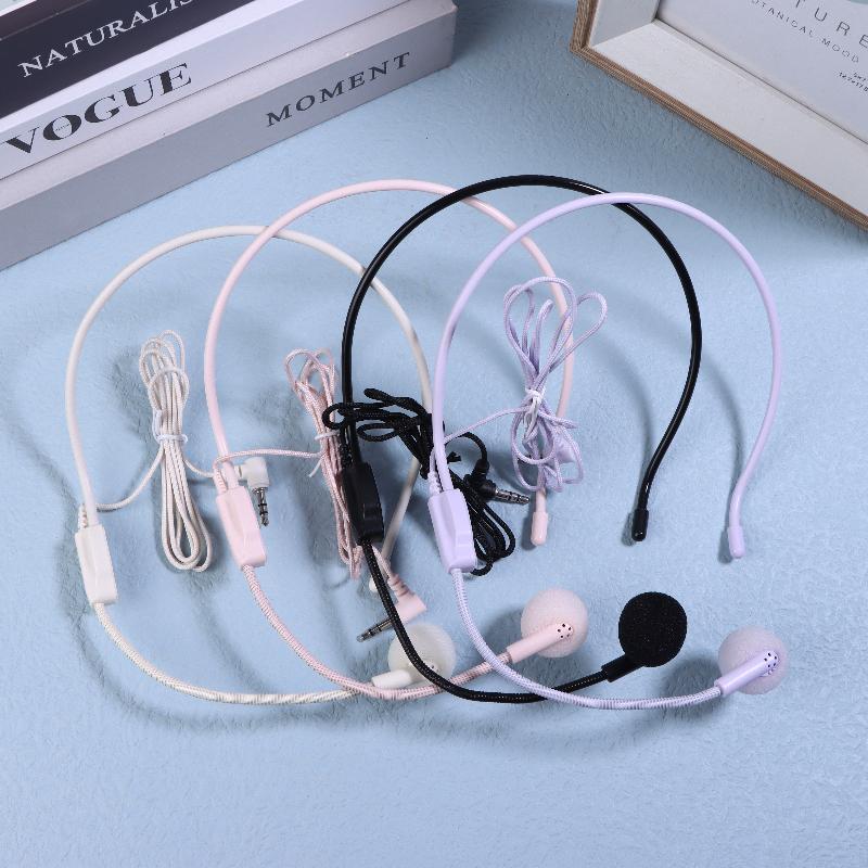 1 Stück Kabelgebunden 3,5-mm-Stecker Führung Vorlesung Rede Headset-Mikrofon Tragbares Kopfmontiertes Headset-Mikrofon für Unterricht Besprechung