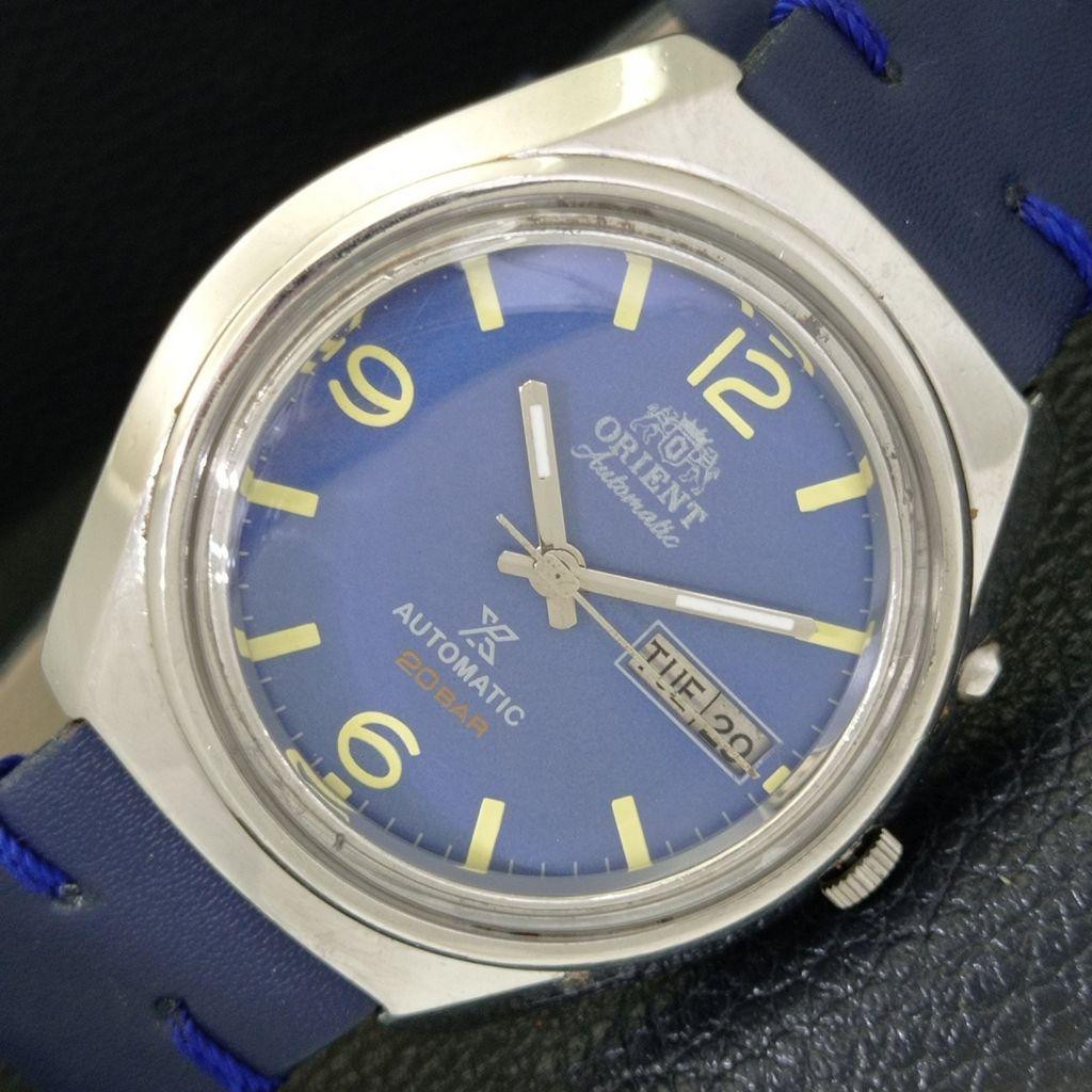 

ВИНТАЖНЫЕ МУЖСКИЕ ЧАСЫ ORIENT AUTOMATIC 46941 ЯПОНИЯ С СИНИМ ЦИФЕРБЛАТОМ a700614-5 R204-a700614