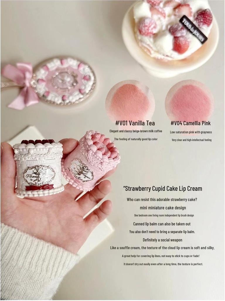 Flower Knows Strawberry Cupid Lip Cream & Blush, Eyeshadow, Perfume Handheld Mirror, and Balm Gift Set