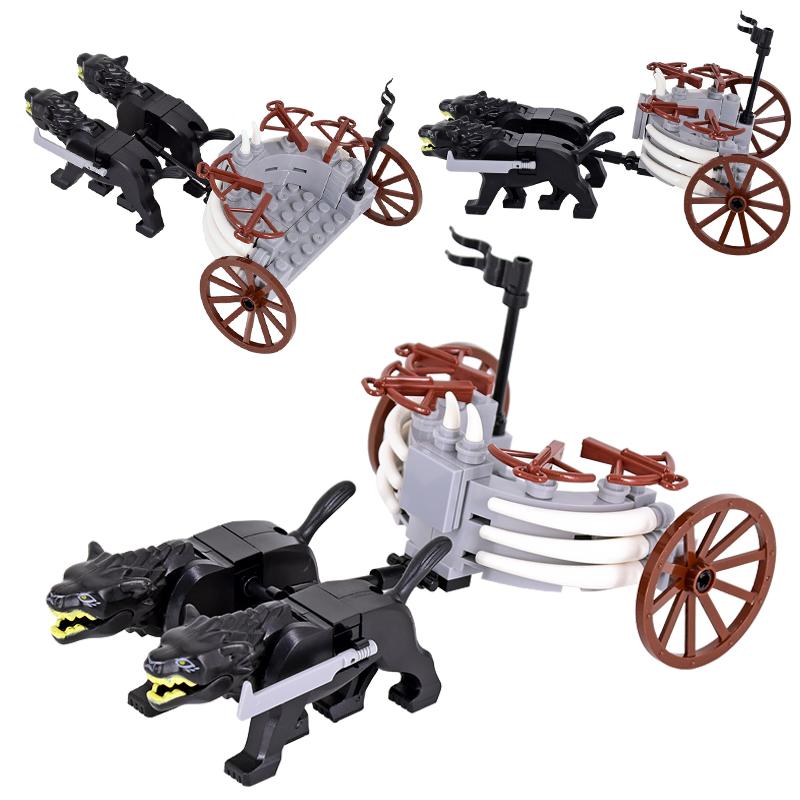 Medieval lotr Figures Orc Soldiers Raider Vargr black Wolf  Siege Engines Knights Building Blocks Bricks Toys gifts