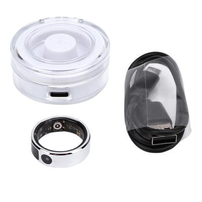 Smart Ring Fitness Tracker Men Women Touch Screen 5ATM Water Proof Health Exercise Record Steps with Charging Bay
