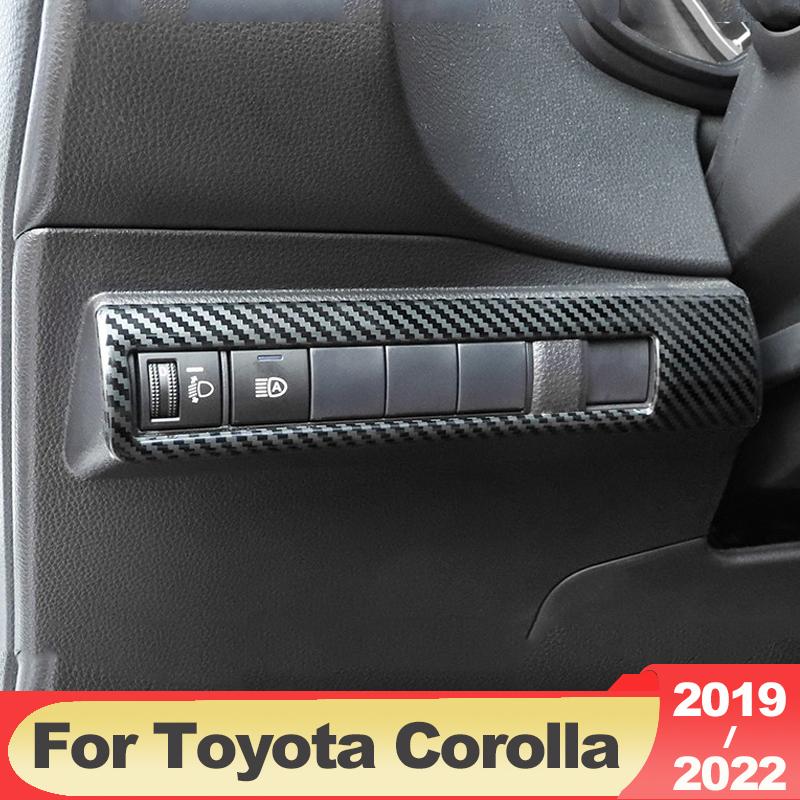 Für Toyota Corolla E210 - 2022 Edelstahl Auto Dashboard Rahmen Abdeckung Trim Auto Scheinwerfer Einstellung Dekoration Zubehör