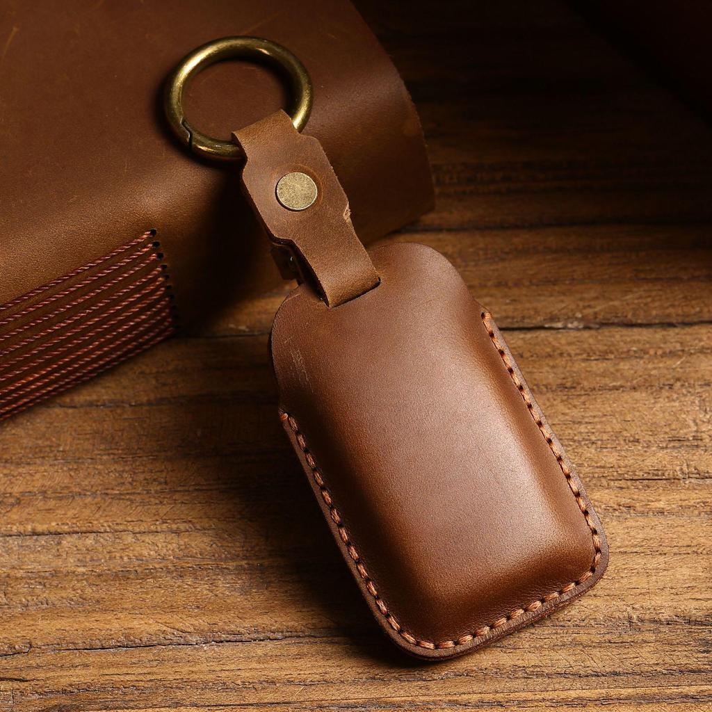 Cowhide Car Key Cover for Volkswagen Golf, Santana, and Bora - Protective Shell Bag