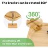 Wooden Sofa Arm Tray,Portable Armrest Table with Rotating Phone Stand for Breakfast,Multi-Purpose Sofa Fruit Snack Clip-On Tray