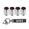 VEMZG1 Car Tire Wheel Valve Caps Cover Suede Car Key Chain Ring Keychain For VW R GTI Polo Golf Passat Tiguan Arteon Touareg ID.3 Jetta
