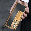 Case with glass for Samsung Galaxy Z Fold 4 5G, Premium Alloy, Gold / Black