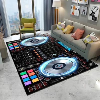 3D DJ Music Screen Klávesnice Kreslený koberec Koberec pro domácí Obývací pokoj Ložnice Pohovka Rohožka Dekor, Koberec pro děti Protiskluzová podložka
