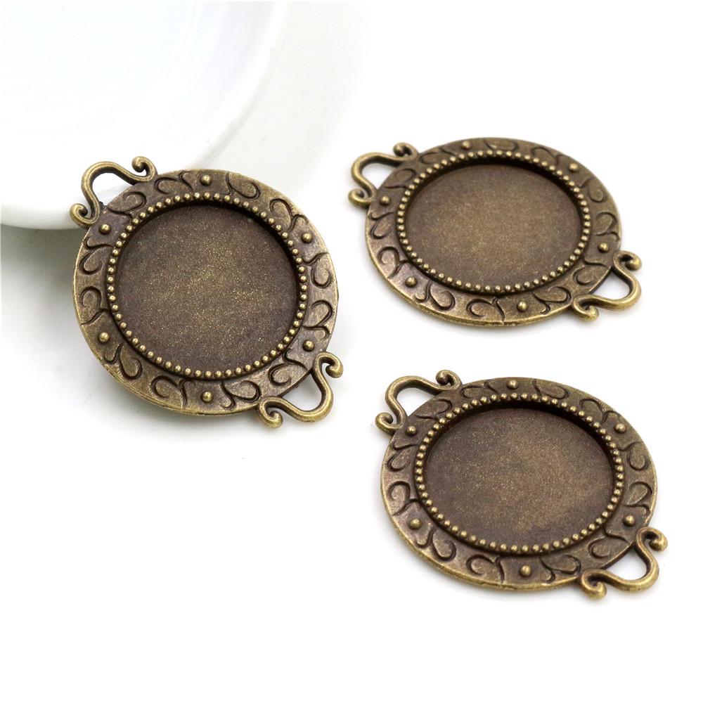 10pcs 18mm Inner Size Alloy Pendant Cabochons Blank Base Setting Bezel Tray DIY Jewelry Making Accessories Findings for Necklace