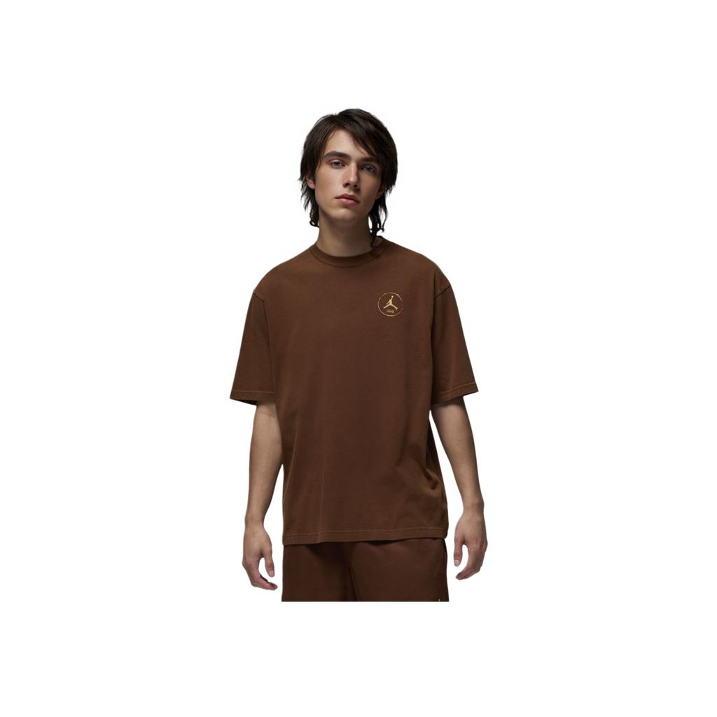 Jordan X Solefly Collaboration FW24 Minimalist Comfortable Soft Short Sleeve T-Shirt Men Tops Brown HM5037-259