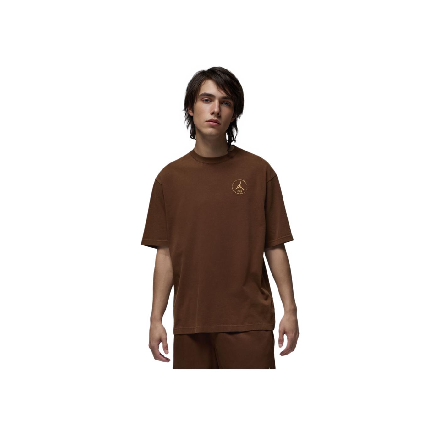 Jordan X Solefly Collaboration FW24 Minimalist Comfortable Soft Short Sleeve T-Shirt Men Tops Brown HM5037-259 L