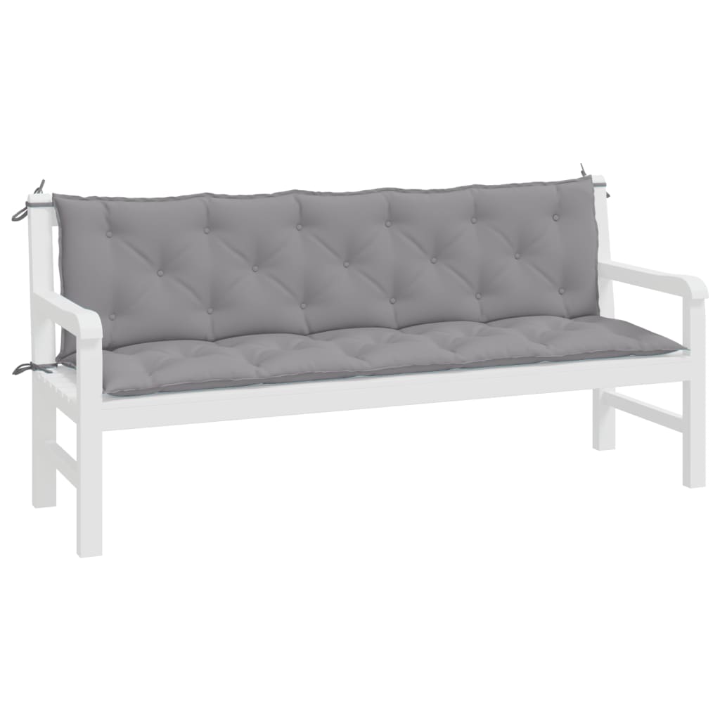Garden Bench Cushions 2 Pcs Grey 180x50x7 cm Oxford Fabric