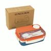 1300ml Plastic Lunch Box 4 Grid Sauce Dish Microwave Safe Bento Box with Spoon Fork Knife Portable Student Office Food Container