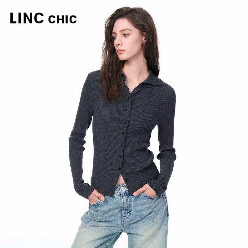 

Women s 100% Merino Wool Lapel Cardigan Top L