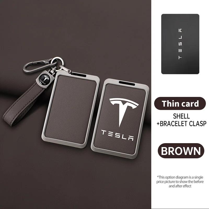 

For Tesla Model 3 Model Y Fashion Zinc Alloy Car Smart NFC Card Key Case Cover Shell Keychain Protection Auto Styling Accessory