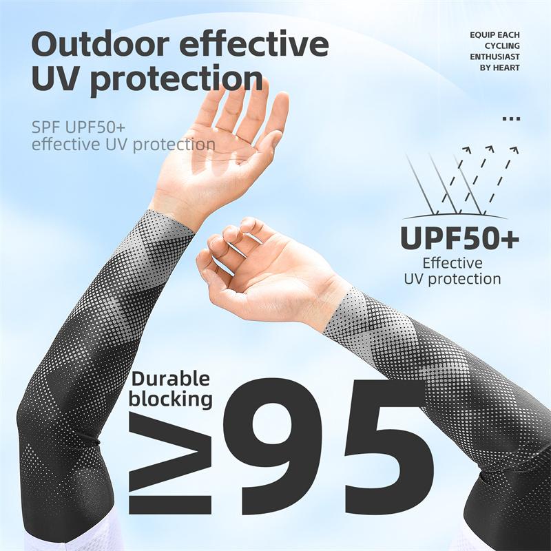 WEST BIKING Mangas para Ciclismo Tejido de Hielo Protector Solar Anti-UV Manga para Correr Ciclismo Deporte al Aire Libre Calentadores de Brazos para Ciclismo Hombres Mujeres