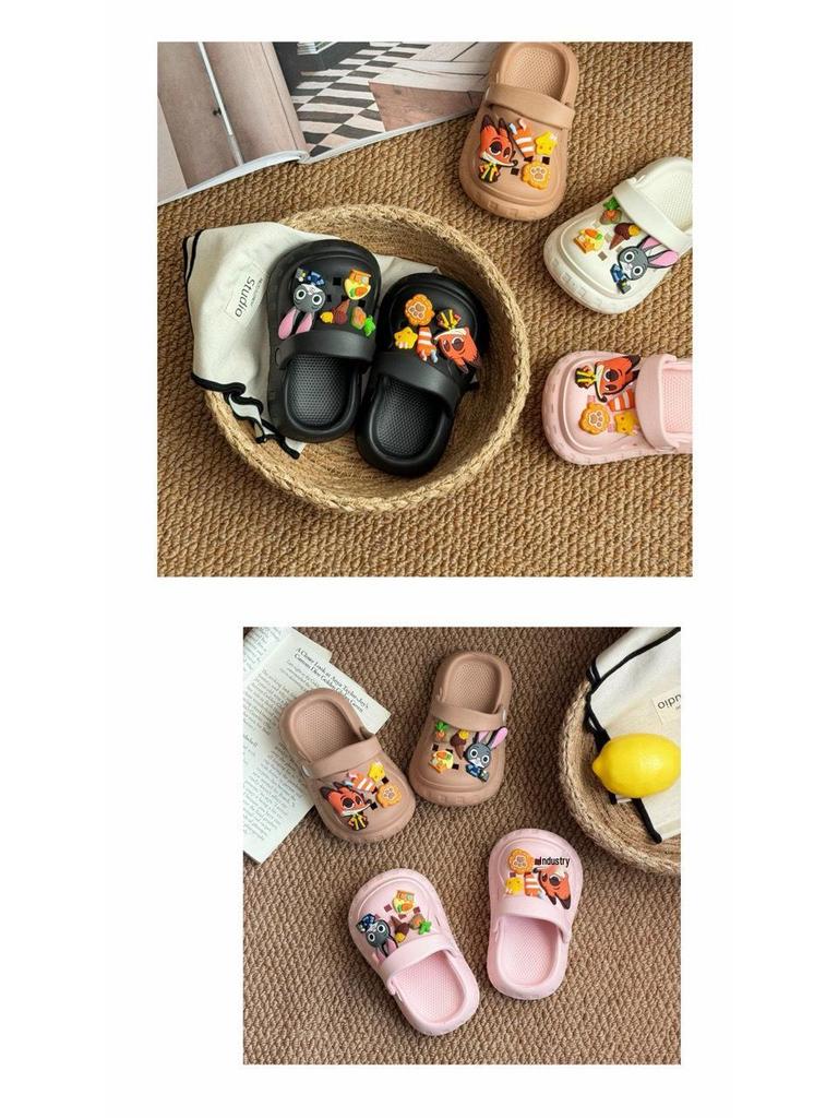 Kids' Crazy Animal Crocs - City Beach Closed-Toe Non-Slip Sandals for Boys & Girls