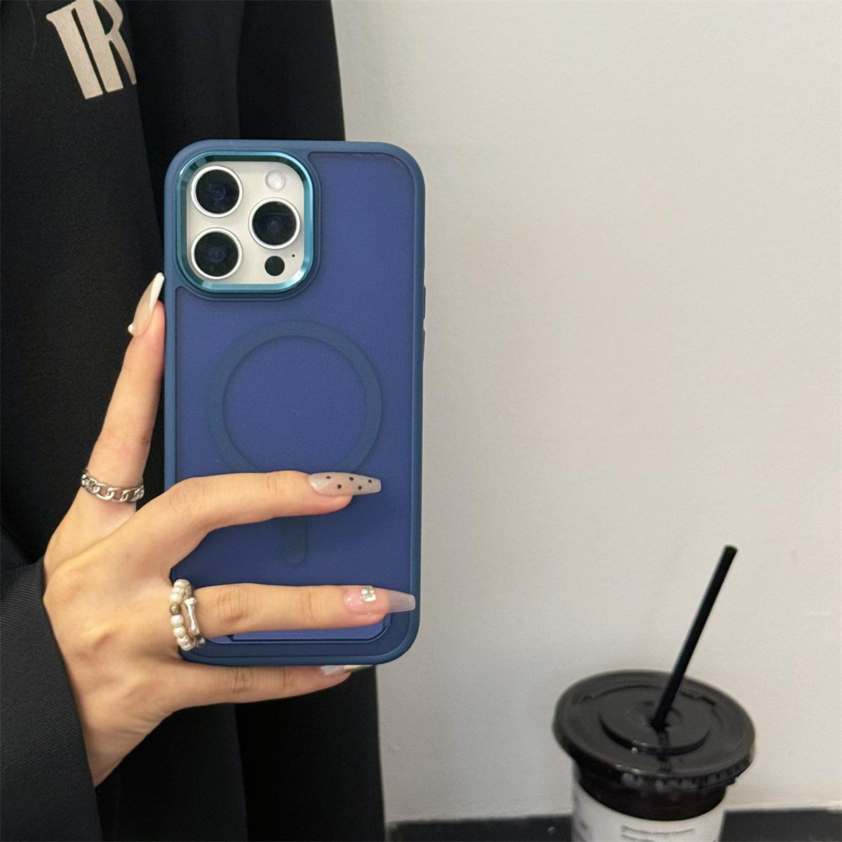 

Magnetic Invisible Bracket Phone Case for IPhone 16 15 Promax Protective Case for Apple 14 Minimalist Case For iPhone11pro