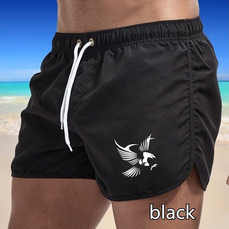 2025 Summer New Men's Quick-Drying Swim Trunks Sports Pants Swimwear Beach Shorts Jogging Shorts Sports Creative Eagle Pattern Print