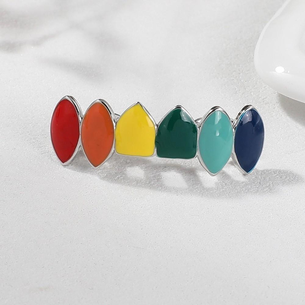 Exaggerate Design Colorful Dental Jewelry 6 Teeth Funny Tooth Decorations Teeth Jewelry Halloween