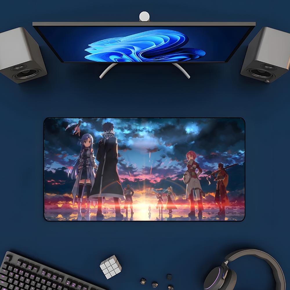 Anime Swword Art Oonline Asuna Mauspads Mousepad Großes Gaming-Mauspad LockEdge Verdickt Computer Tastatur Tisch Schreibtischmatte