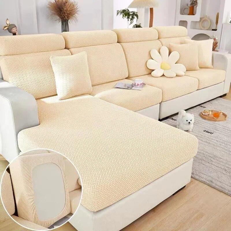 Jacquard-Sofakissen-Schonbezug, einfarbig, dehnbar, abnehmbare Sofa-Sitzbezüge für Schlafzimmer, Büro, Wohnzimmer, Zuhause