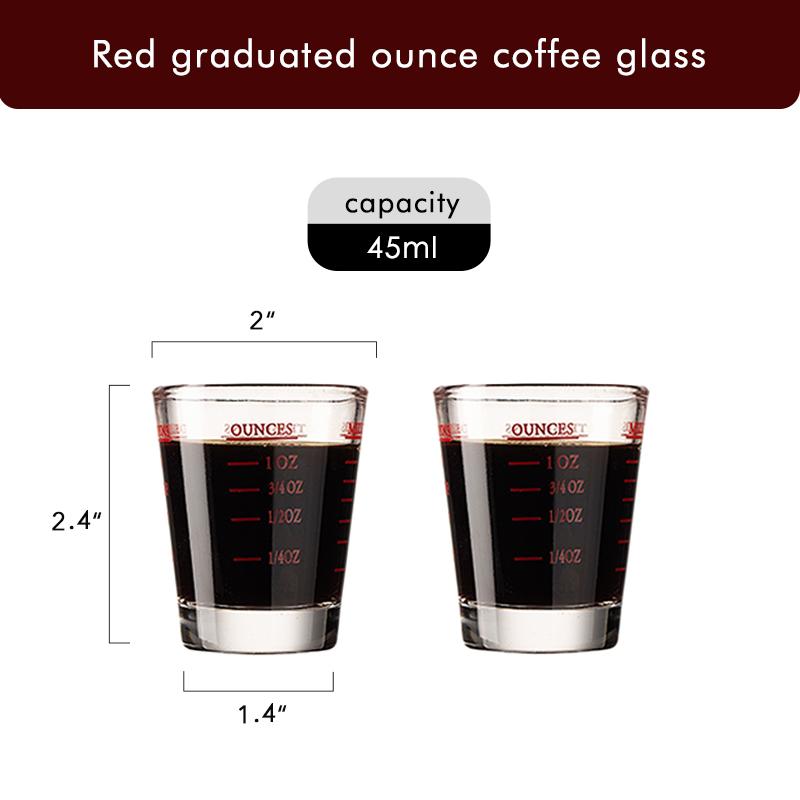 

Стеклянная рюмка для кофе Scale, тяжелая стеклянная рюмка Premium Liquid Free BPA, мерные стаканы для эспрессо, стеклянные мерные стаканы для выпечки 200ml