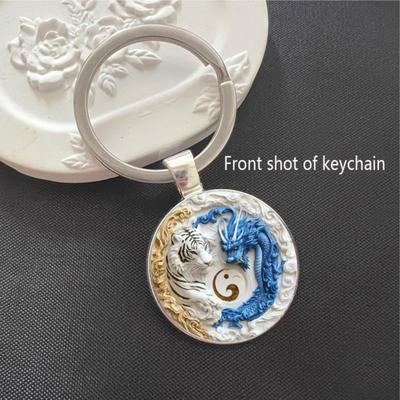 Fashion Alloy Keychain Pendant Round Metal Key Ring