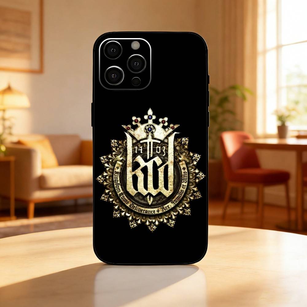 KCD K-Kingdom Come Deliverance 2 Etui na Telefon Dla iPhone17,16,15,14,13,12 Plus,Max Miękki Silikon Czarna Osłona