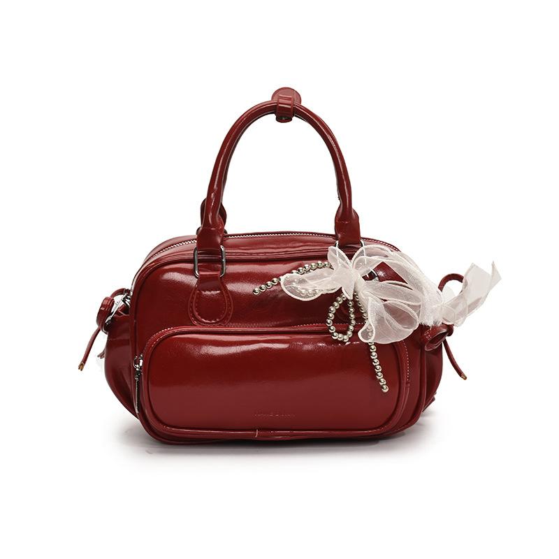 Foreign Trade New Simple Oily Backpack Women's Korean Ins Fashion Small Backpack Niche High-end Oblique Straddle Women's Bag