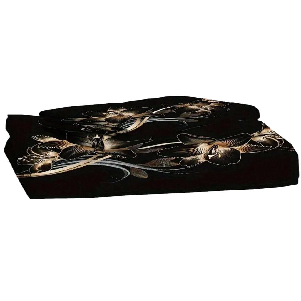 Black Gold Flower Three-piece Elegant Flower Duvet Cover Women's Room Decoration Bedding