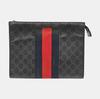 [Pre-Owned] Signature Logo Stripe Web Zipper Canvas Clutch - Fair #1Q4GJFX