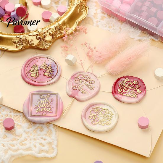 Envelope Sealing Set Wax Seal Kit, with Beads Spoon And Candles, Craft Supplies for Beginners DIY Stamp Wedding Invitations Envelopes Personalized