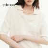 Edition Women's Silk Linen Short Sleeve Polo Knit Shirt