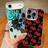 For iPhone 18 Pro Max Case Lettered Skull Pattern Leather Texture Silicone Cover For iPhone 17 16 15 14 13 Pro Max 16E 17E