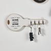 Decorative Key Holder for Wall, Home Sweet Home Design, 4 Hooks, Black