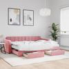 VidaXL Daybed with Trundle and Drawers Pink 80x200 Cm Velvet 3196997