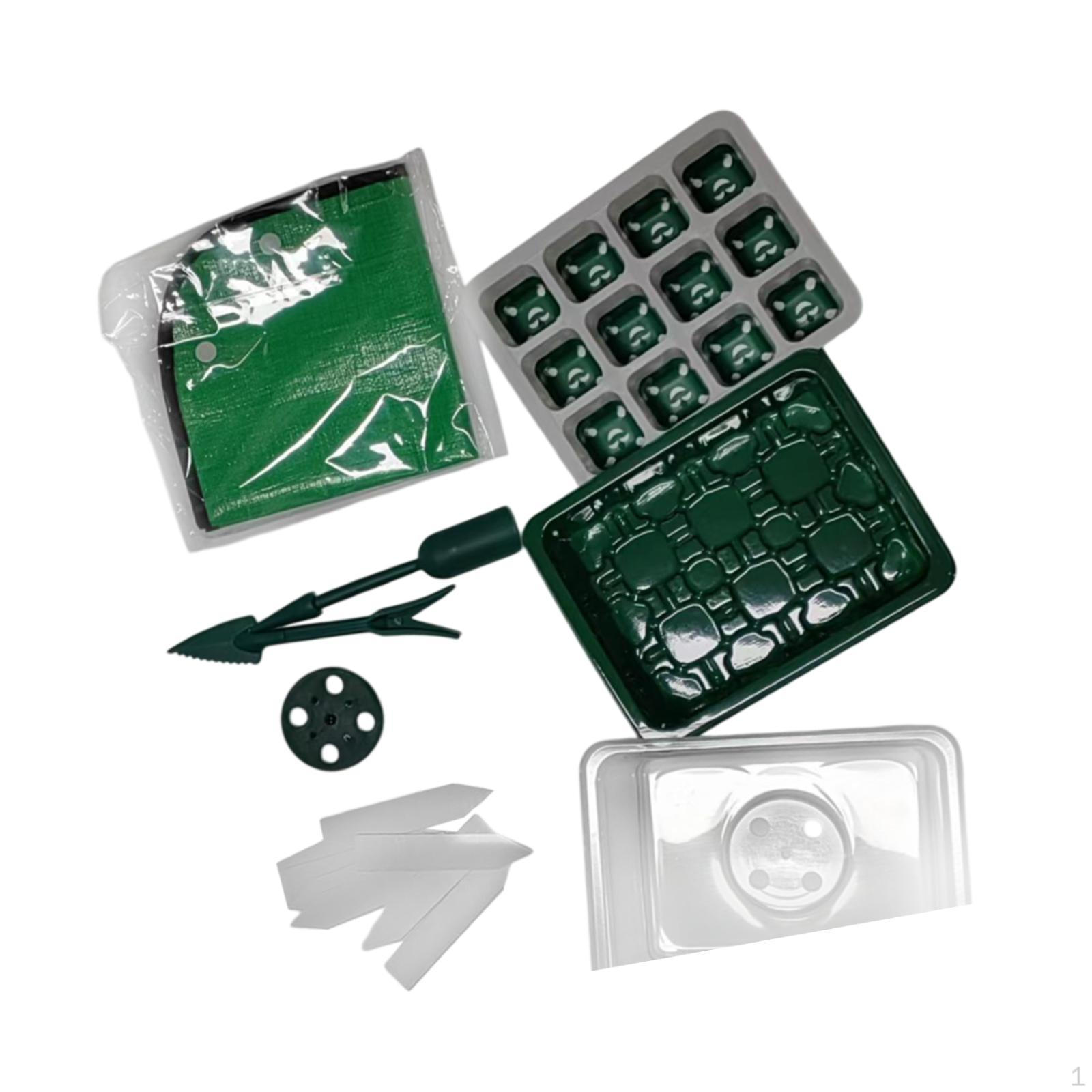 

Поднос для выращивания растений в помещении с куполом для увлажнения и инструментами для выращивания растений синий