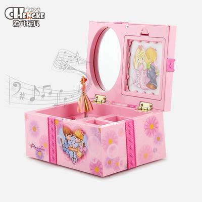 Creative With Makeup Mirror Rotating Ballet Music Box Music Box Jewelry Box Birthday Gift