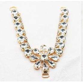 

1Pcs Flower Bikini Connectors For Clothing Decoration Rhinestone Buckle Crystal Sandal Chain DIY Hand sewing Beach Foot Shooe
