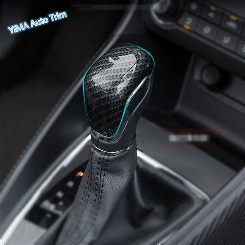 Car Speed Gear Shift Head Stickers Frame Cover Trim Fit For MG ZS 2018 - Matte / Carbon Fiber Look Interior Accessories