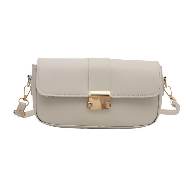 French Temperament Small Square Bag Underarms New Solid Color Beautiful Korean Style Shoulder Bag Women's Commuting Simple Crossbody Bag