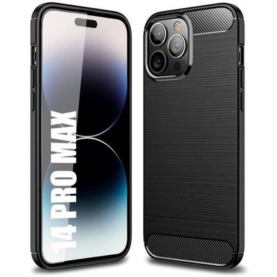 Protective Case - BOOLING - for iPhone 14 Pro Max - Black Carbon Fiber - Shockproof - Ultra Slim