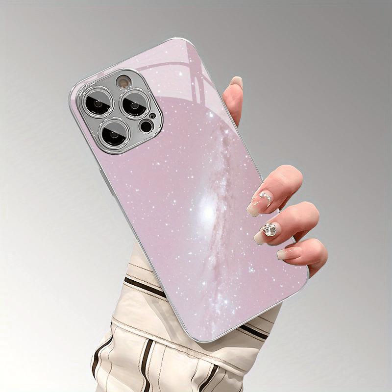 Aesthetic Milky Way Sparkle Star Glossy Cover for iPhone17promax 16 15 14 13 12ProMax 11 11Pro Anti-drop Protection