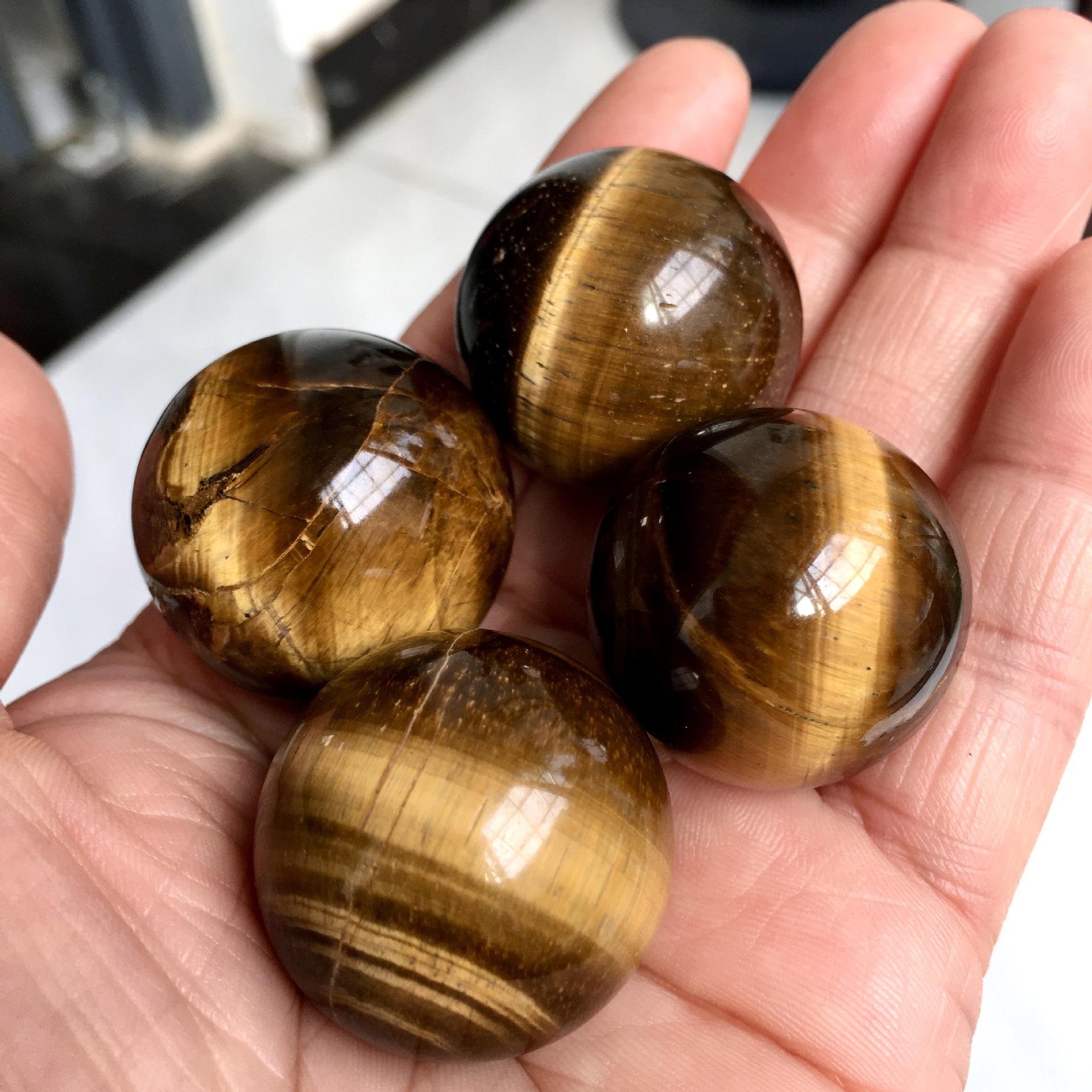 

Натуральный кристальный шар из тигрового глаза East Sea, полированный драгоценный камень для домашнего декора Approx. 2.6-3 cm