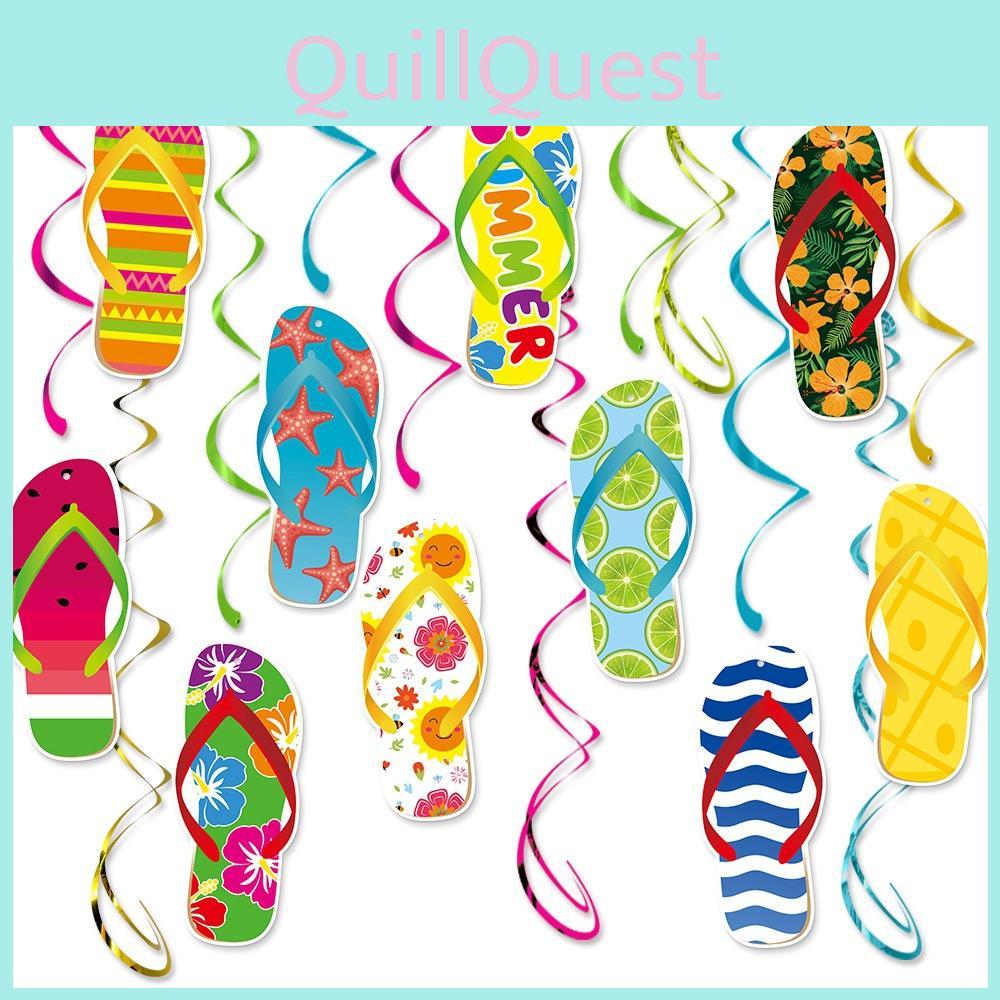 Hawaii Party Summer Decorations Spiral Flip Flops Hanging Decoration For Beach