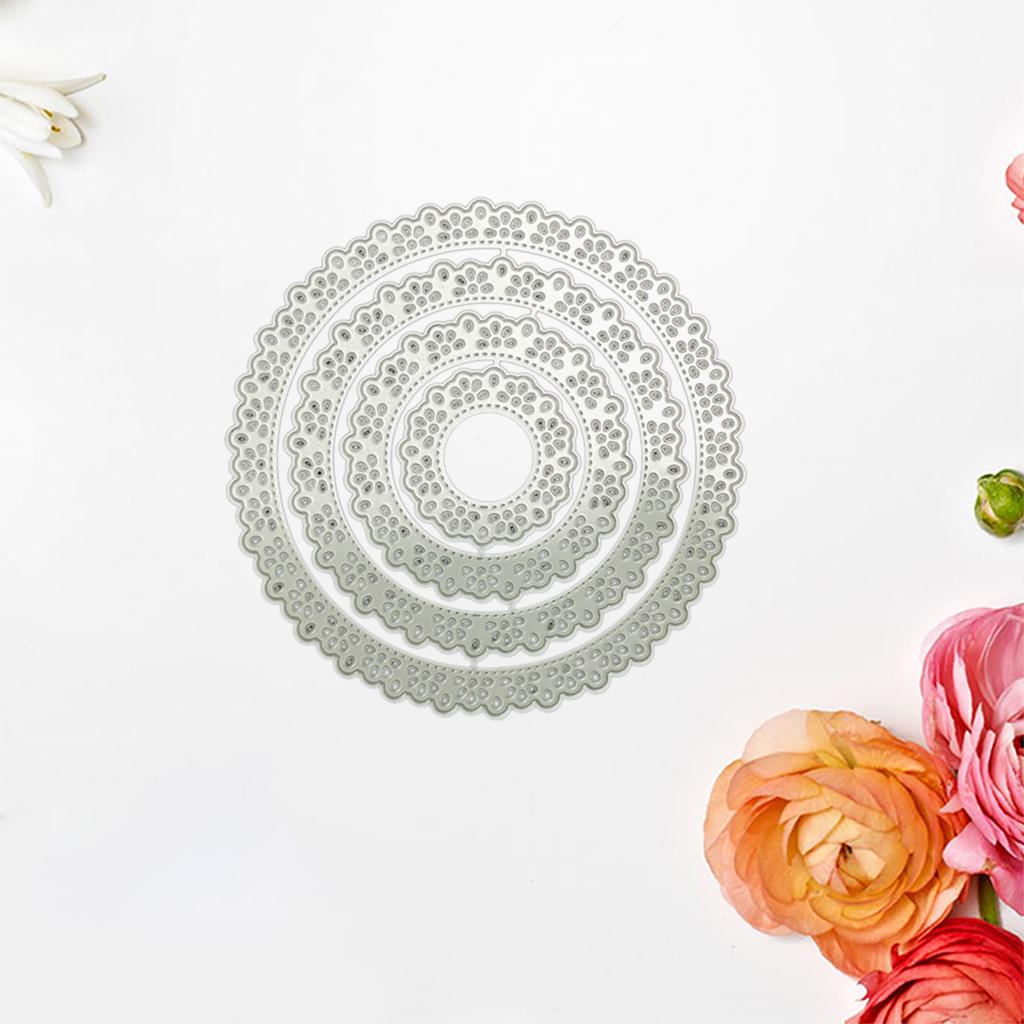 DIY Round Lace Border Embossing Cutting Dies Coasters Stencil Template for Card Making Scrapbook Album Kids DIY Lover