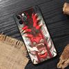 Japan Oni Samurai Yokai Mask Dragon Art Black Cover For Apple iPhone 15 13 14 12 11 Pro Max Mini XS 6 7 8 Plus Cases Soft Fundas