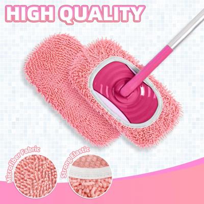 2/4/6 Stück Chenille Moppbezug Wiederverwendbare Mopp-Pads Maschinenwaschbares Trockenwischtuch Chenille Mopp Nachfüllpads für Swiffer