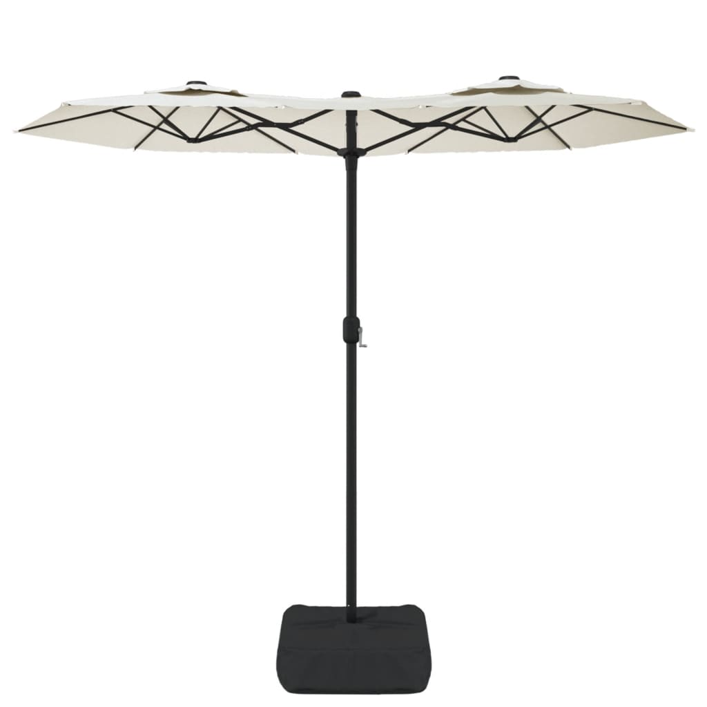 Double Sun Umbrella Sand White 316 x 145 cm