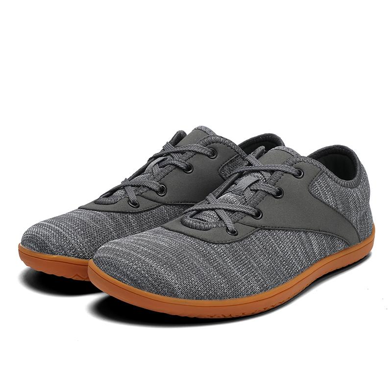 Fashion Summer Men's Mesh Barefoot Walking Shoes Flat Bottom Wide Toe Running Shoes Large Comfortable Soft Bottom Outdoor Driving Shoes